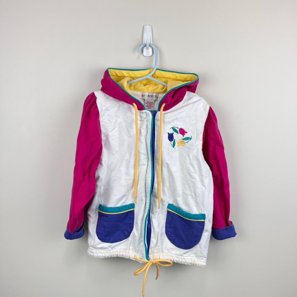 Vintage Gymboree Color Block Tulip Hoodie Sweatshirt 4-5